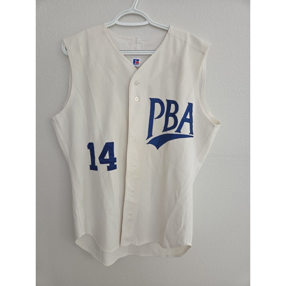 Vintage 90's Russell Athletic Sleeveless Jersey Off White Size L